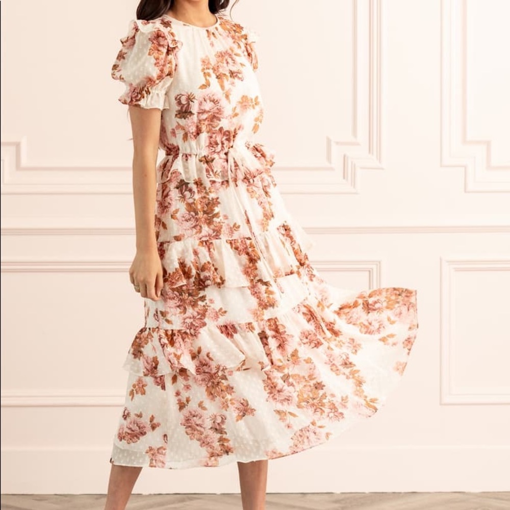 Rachel Parcell NWT pink ruffle floral dress